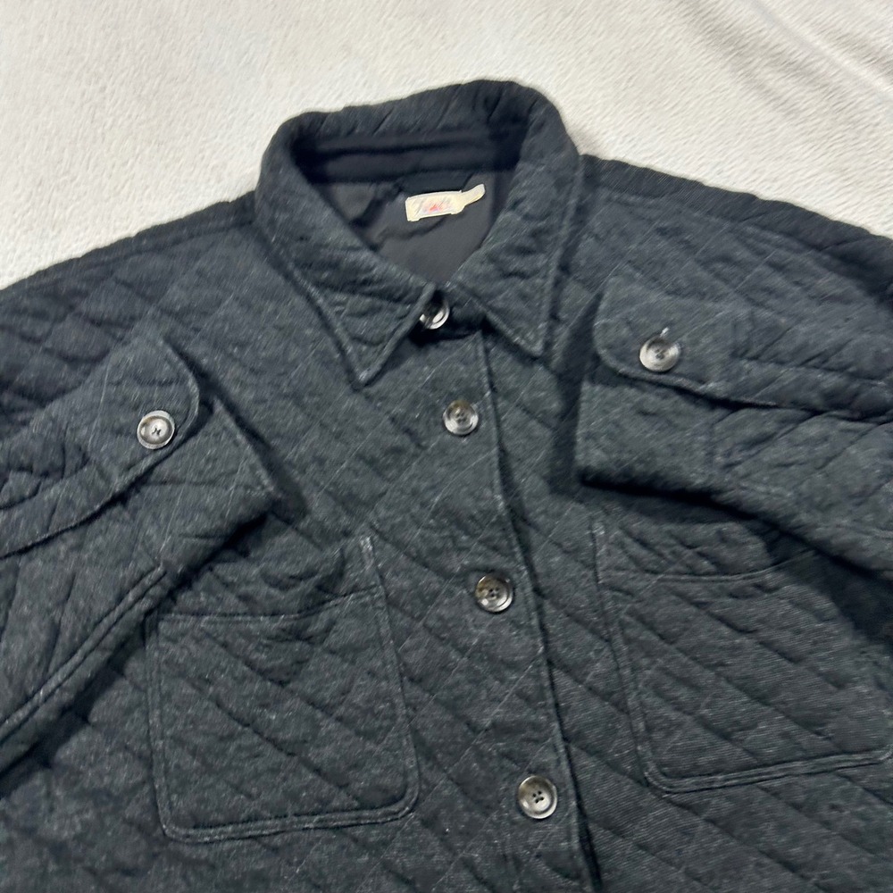 Faherty Shirt Jacket Womens Large Epic Quilted CPO Snap Fleece WOF2433-BKH